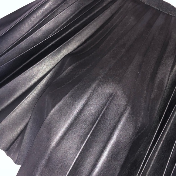 FAUX Leather Pleated Skirt - Picture 3 of 4